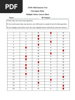 Af101 Mid-Semester Test Oncampus Mode Multiple Choice Answer Sheet Name: - Id Number