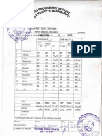 Highschol Transcript