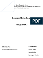 Research Methodology Assignment 2: Submitted To: Submitted by