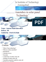 CNT in Solar Panel (Roll No 8)