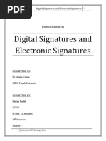 Digital Signatures and Electronic Signatures: Project Report On