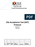 Site Acceptance Test (SAT) Protocol: Project No. 2205 100 GPM Amine Sweetening Unit Plant