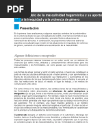 El Modelo de La Masculina Hegemonica y Aporte A La Inequidad y A La Violencia de Genero