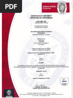 Certificado Conformidad Aisladores Portabarras 2013 - 2015