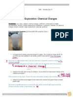 Student Exploration: Chemical Changes