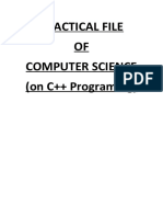 Practical File OF Computer Science (On C++ Programing)