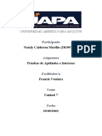 Tarea 7 de Pruebas de Aptitudes e Intereses