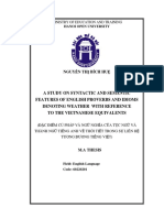 Bích Huệ a Study on Syntactic and Semantic Features of English Weather Proverbs and Idioms Denoting Weather With Reference to the Vietnamese Equivalents