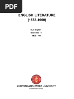 English Literature (1558-1660) - MA (Eng)