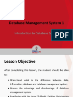 Lesson 1 - Introduction To Database Management System - Presentation PDF