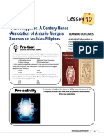 Lesson 10: - The Philippines: A Century Hence - Annotation of Antonio Morga's Sucesos de Las Islas Filipinas