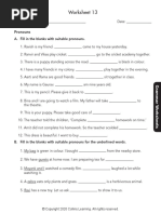 Pronouns Practise Worksheet