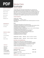 Housekeeping Resume Example