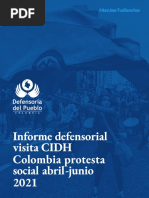 Informe Analítico Paro Nacional Defensoria Del Pueblo para CIDH