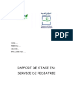 Rapport de Stage En: Service de Pediatrie: NOM:.... PRENOM: . CLASSE:... Encadre Par: .