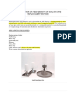 Determination of Field Density of Soil by Sand Replacement Method