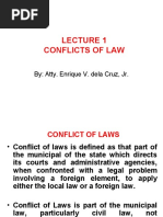 Conflicts of Law: By: Atty. Enrique V. Dela Cruz, JR