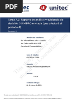 Tarea 7.3 Reporte de An Lisis y Evidencia de Decisi N 3 SIMPRO Enviada