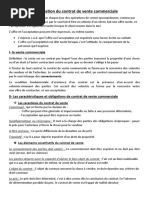 Résumé Thème 7 Contrat de Vente