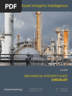 Asset Integrity Intelligence: Mechanical Integrity Audit Checklist