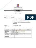 Hydrology Laboratory Open-Ended Lab FEB - JUN 2019