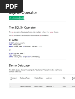 The SQL IN Operator