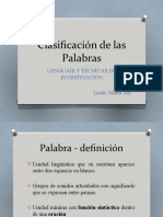 Clasificación de Las Palabras