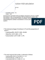 Exercise On Emulsion HLB Calculation