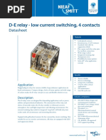 D-E Relay - Low Current Switching, 4 Contacts: Datasheet