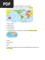 Preguntas de Evaluación N°1 para 4to Zonas Climaticas.