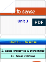 Unit 3, ... To Sense - Handout