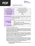 Assessment Handout: RICS School of Built Environment, Amity University