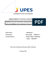 Assignment On Wto and Its Role: University of Petroleum and Energy Studies, Dehradun