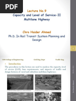 Lecture 9 - Capcity and Level of Service - II