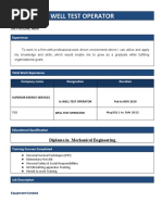 Well Test Operator: S.Sivaraj