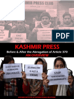 Kashmir Press-Before and After Abrogation of Article 370-An by Nisaar Thakur