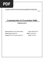 Communication & Presentation Skills: Gujrat Institute of Management Sciences