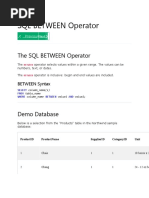 The SQL BETWEEN Operator