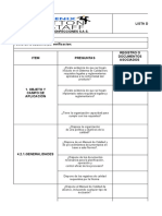 Lista de Chequeo Auidtoría Interna SGC