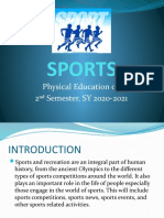 Sports: Physical Education 04 2 Semester, SY 2020-2021