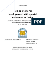 A Seminar Report On Human Resource Development With Special To India