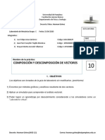 Laboratorio Composición y Descomposición de Vectores Grupo e