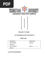Saraswati Multiple Campus: Project Work On Information System in Nabil Bank