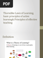 Laws of Learning, Thorndike Theory