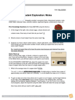 Student Exploration: Moles: Vocabulary: Atomic Mass, Avogadro Constant, Conversion Factor, Dimensional Analysis, Mole