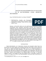 Method Valodation For The Determination of Lead in Raw Cow Milk by GFAAS