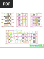 Elevación y Cortes de Vivienda de 120M2 de 3 Pisos