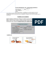 GUIA Nº2 QUIMICA 2ºNIVEL Reacciones Quimicas y Sus Señales