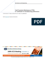 Evaluating 8 Pillars of Total Productive Maintenance (TPM) Implementation and Their Contribution To Manufacturing Performance