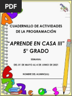 Cuadernillo de Trabajo 36 Semana Del 31 de Mayo Al 4 de Junio de 2021